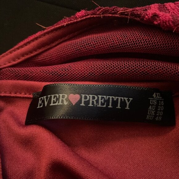 Ever Pretty Burgundy Lace Evening Gown – Size 4XL (US 16) – Worn Once! - Picture 4 of 4